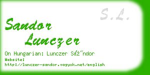 sandor lunczer business card